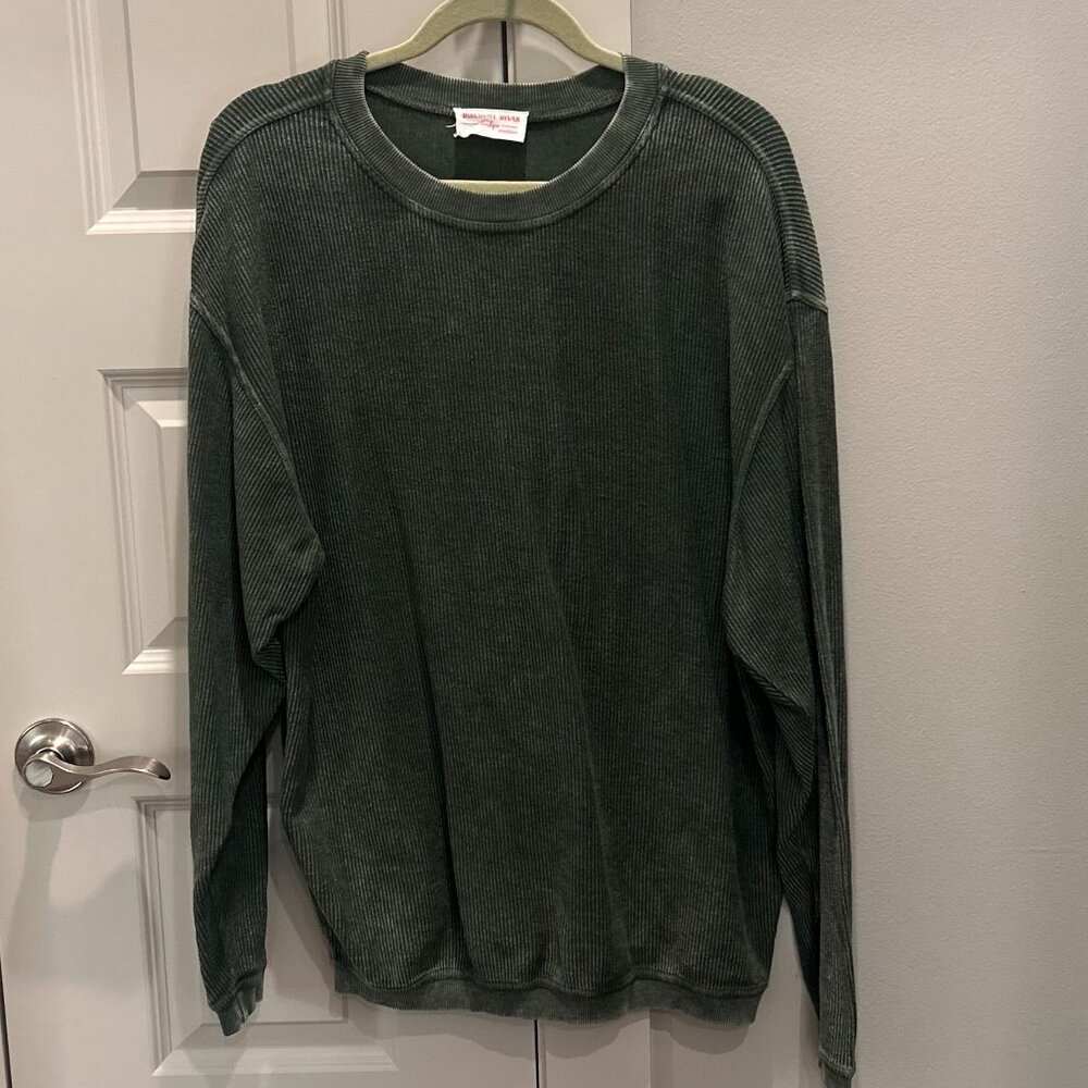Discount Divas Dk Green Corded Crew Sweatshirt